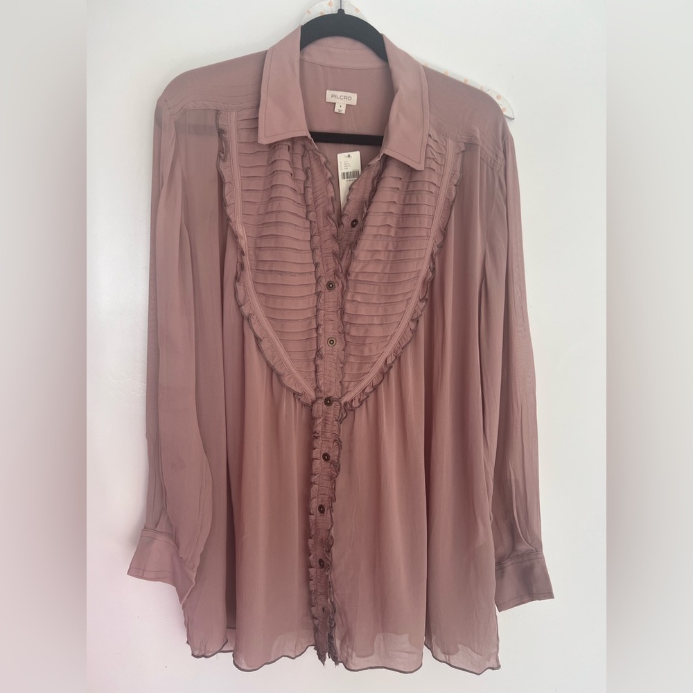 Pilcro Mauve Ruffled Blouse - Picture 8 of 9